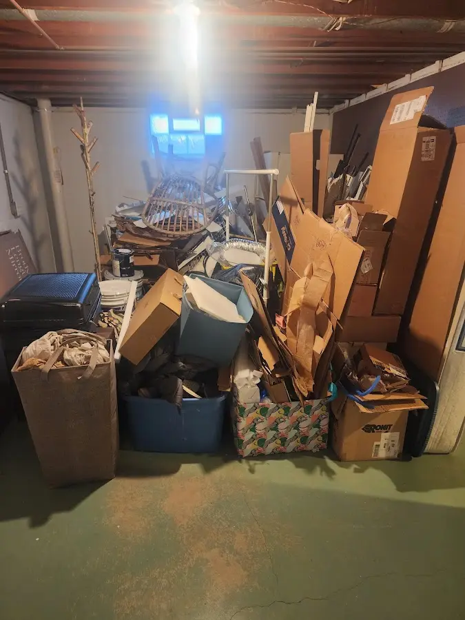 Roll-off dumpster container at job site for 4 Yard Dumpster Rental in Middle